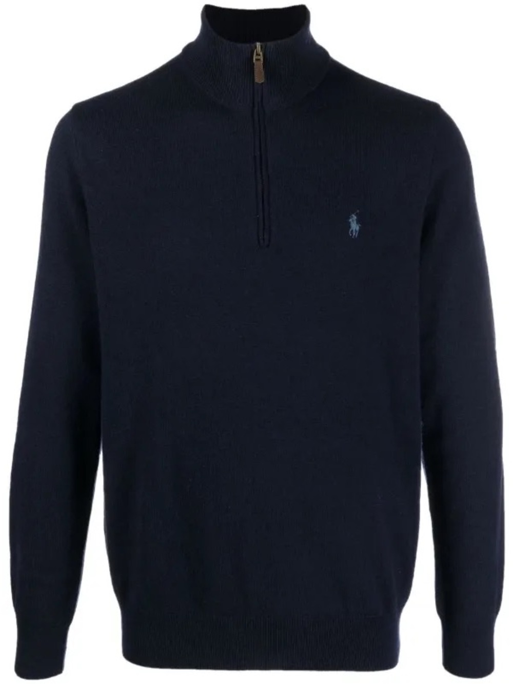 POLO RALPH LAUREN LOGO EMBROIDERED HALD ZIP SWEATER BLUE MENS MEDIUM